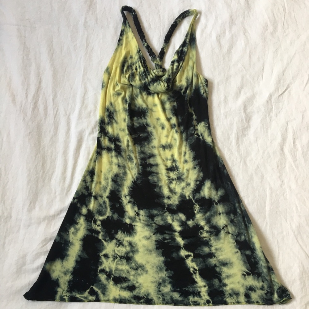 Cowl neck Tie Dye Boutique Dress Green size Large